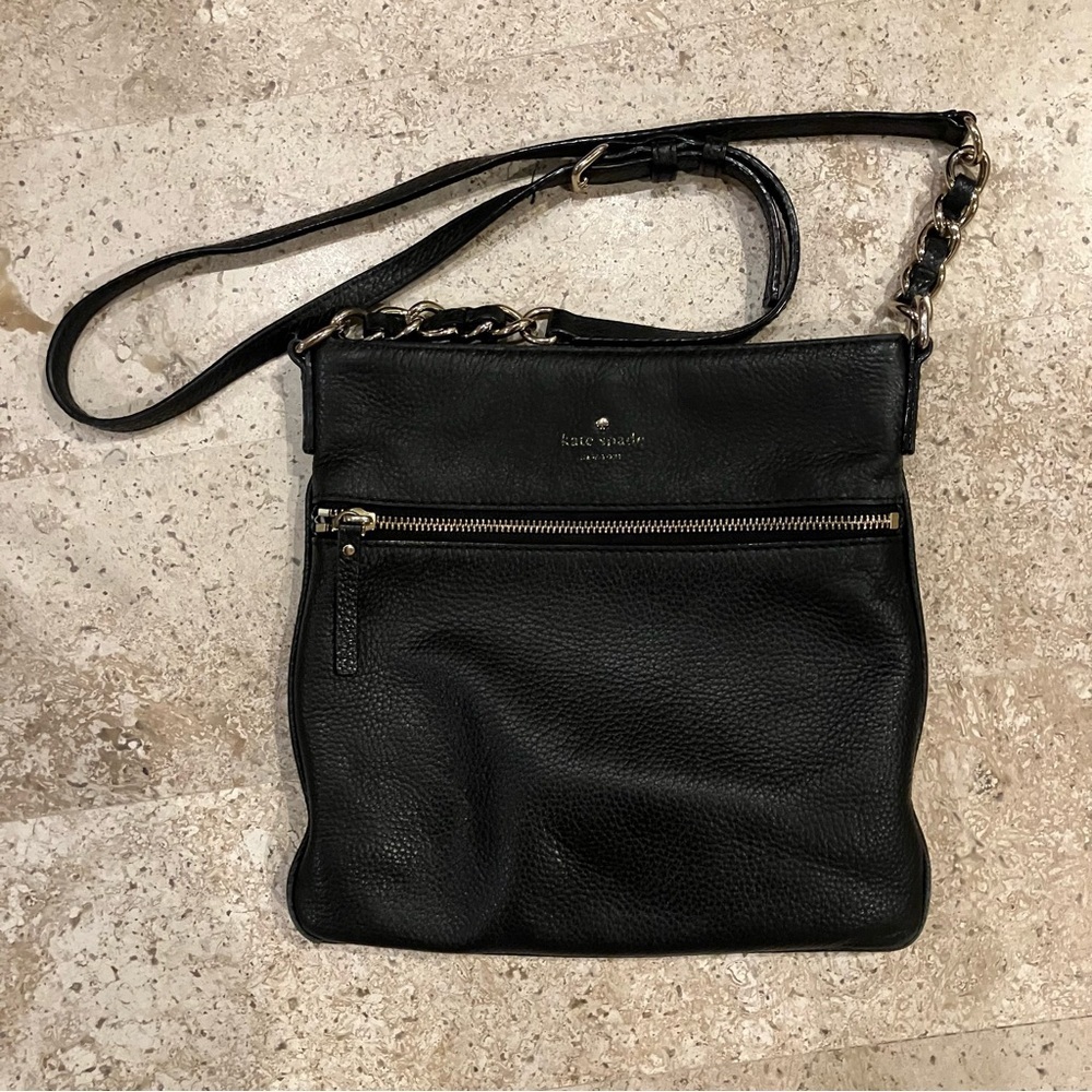 Kate Spade Cobble Hill Ellen Black Leather Adjustable Crossbody Purse Bag - Picture 3 of 15